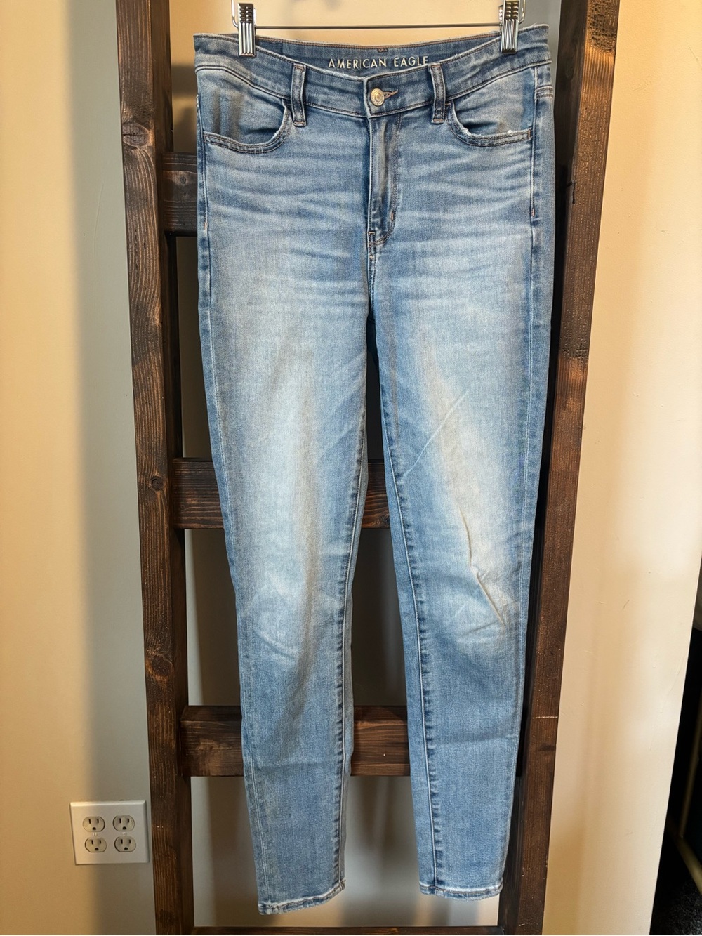 American Eagle Outfitters Light Blue Women's High Rise Jeggings - 8 Long